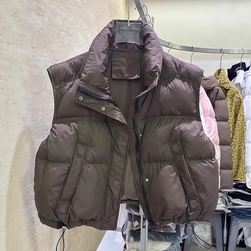 Stylish loose and youthful sleeveless vest padded down cotton jacket for women, trendy default option Southeast Asia