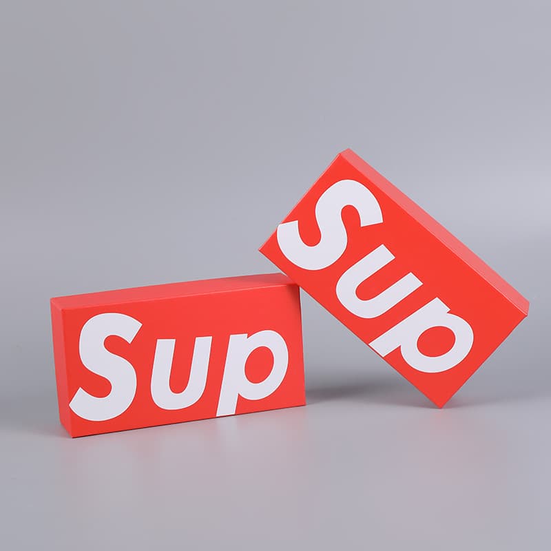 Wholesale Trendy Ins Shoe Storage Box, Red Sup Style Top and Bottom Lid Gift Box, Sneaker Rectangular Storage Box
