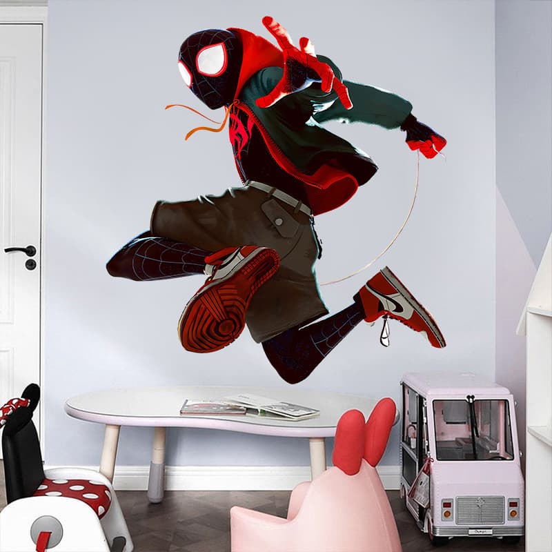 New Spider-Man Balance Universe Children's Room Wall Sticker Self-adhesive Cartoon Anime Marvel Bedroom Wallpaper Wallpaper PVC