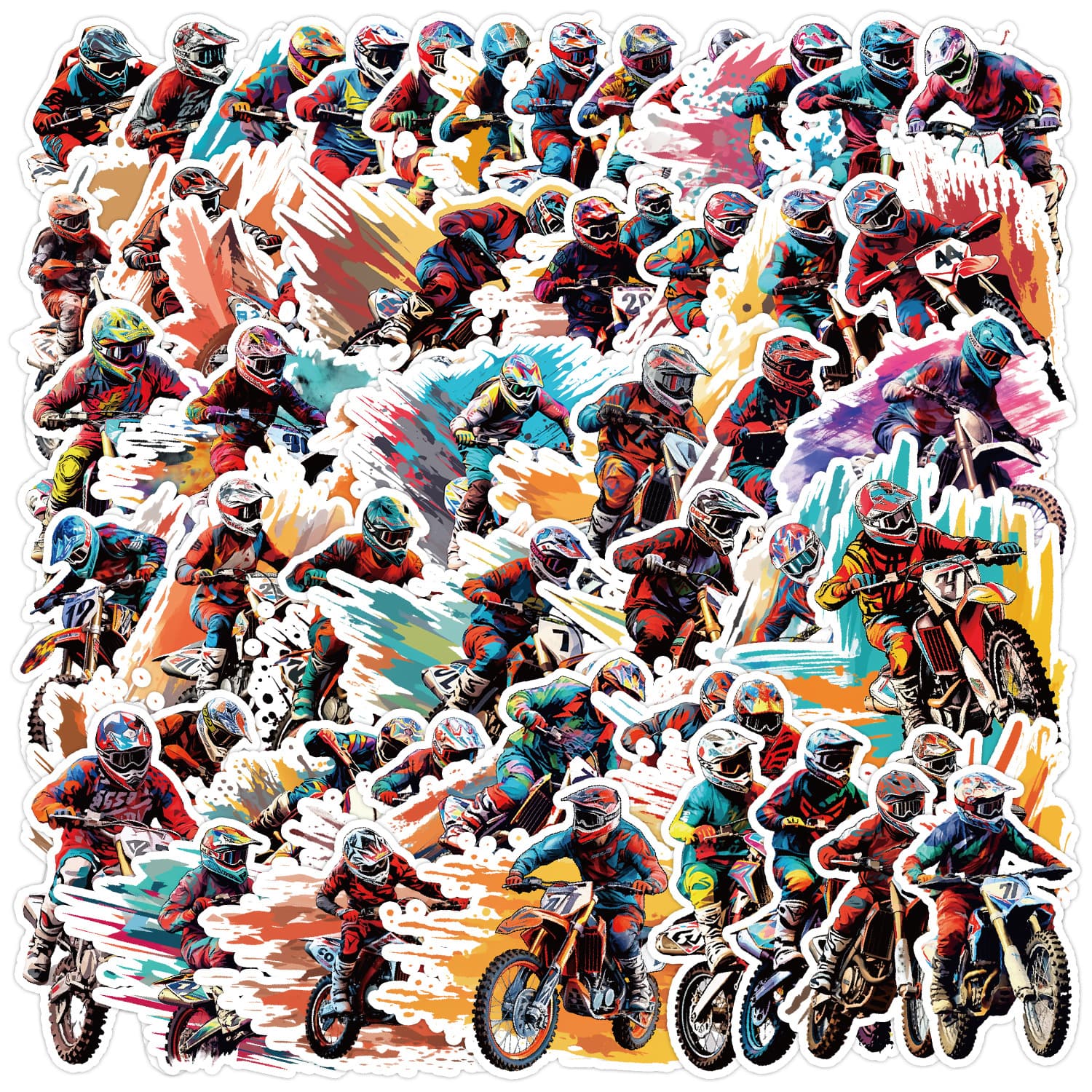 Cross-border Nordic style off-road motorcycle series graffiti stickers water cup suitcase waterproof decorative stickers wholesale