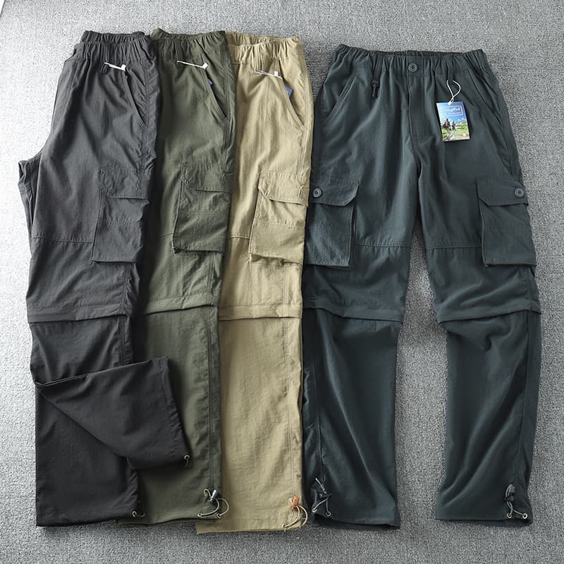 Two-in-One Outdoor Quick-Dry Pants for Men and Women, Summer Lightweight Hiking Cargo Pants, Detachable Waterproof Pants for Men