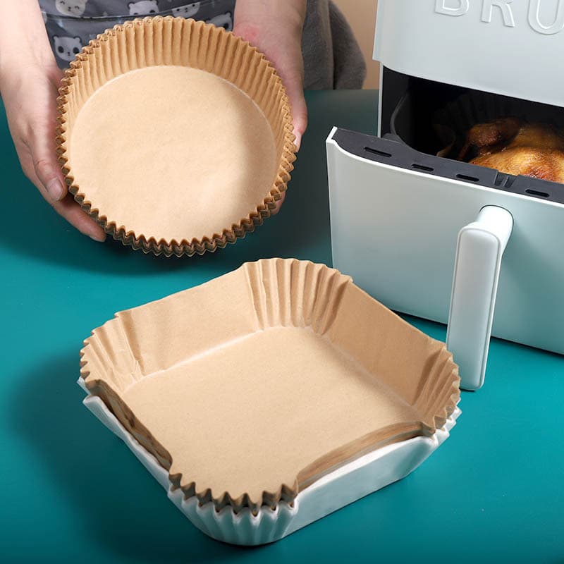 Double-sided silicone oil paper for air fryers. Food-grade disposable air fryer liner paper, wholesale from manufacturers.