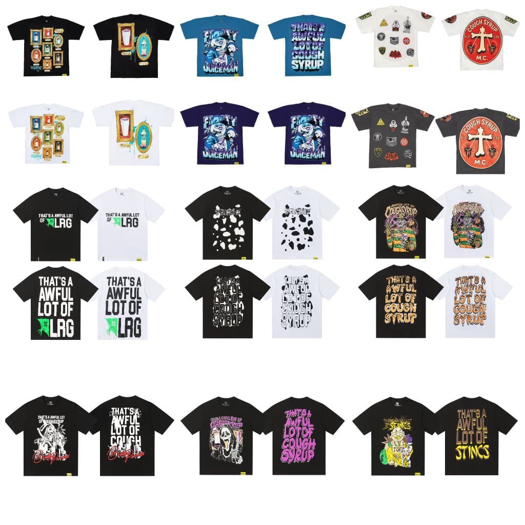 26 Cross-border Fashion COUGH SYRUP Buddhist Rock Street Unisex Short Sleeve T-Shirt