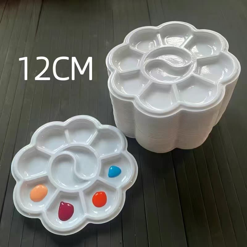 Disposable palette, gouache paint tray, white plum blossom watercolor paint, individual packaging, art supplies.