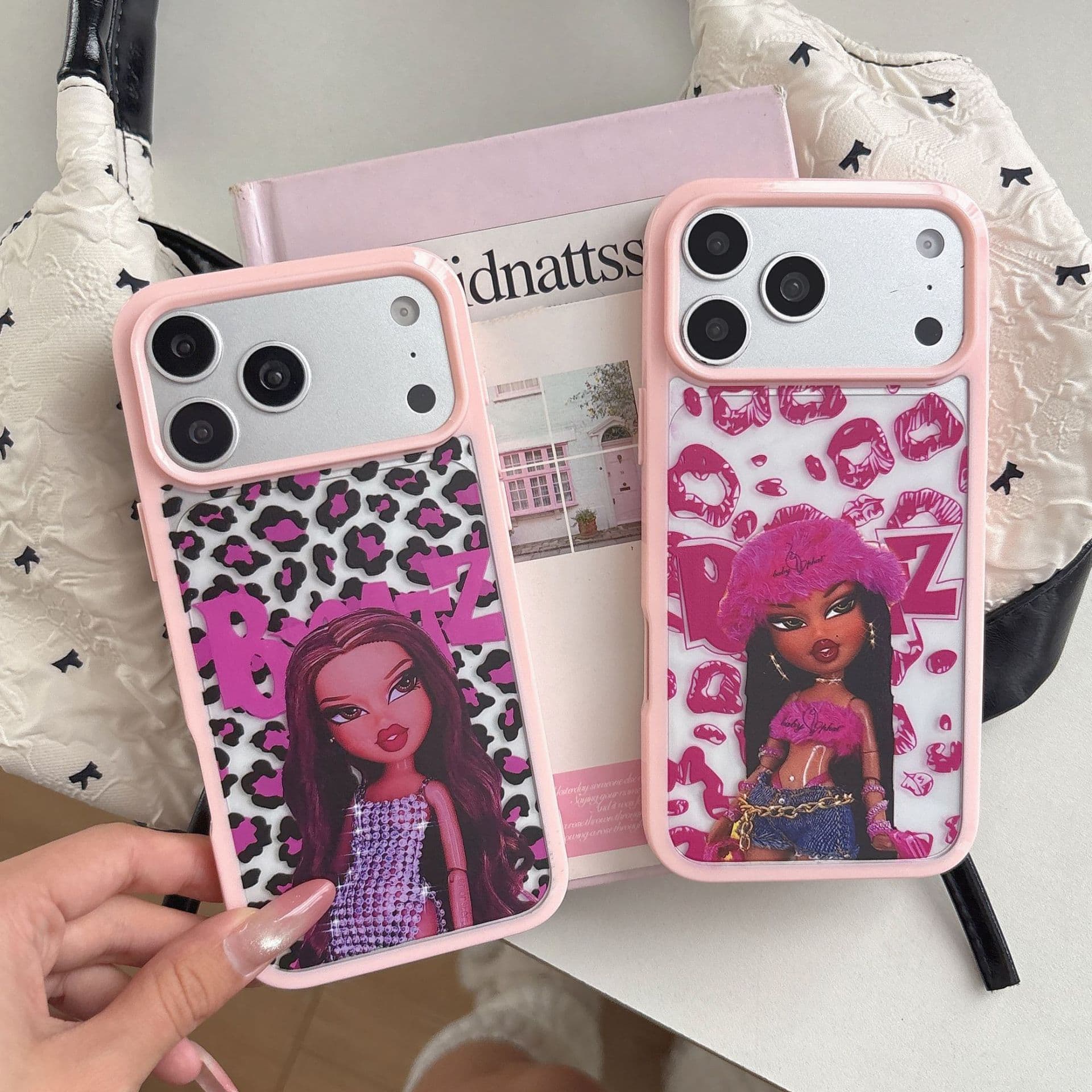 Leopard Barbie girl design compatible with iPhone 16 Plus, hard case for iPhone 17 Pro/14/13/12/11, drop protection, iPhone 15