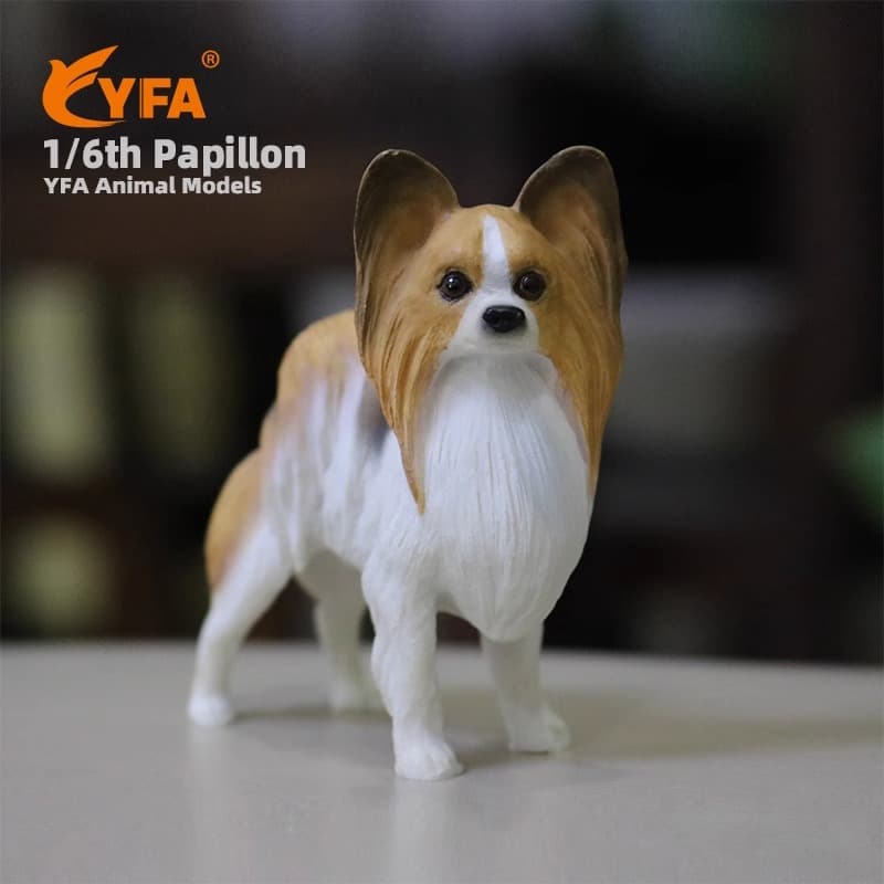 Miniature Papillon Dog Model Simulation Butterfly Ear Dog Ornament Babylon Home Decoration