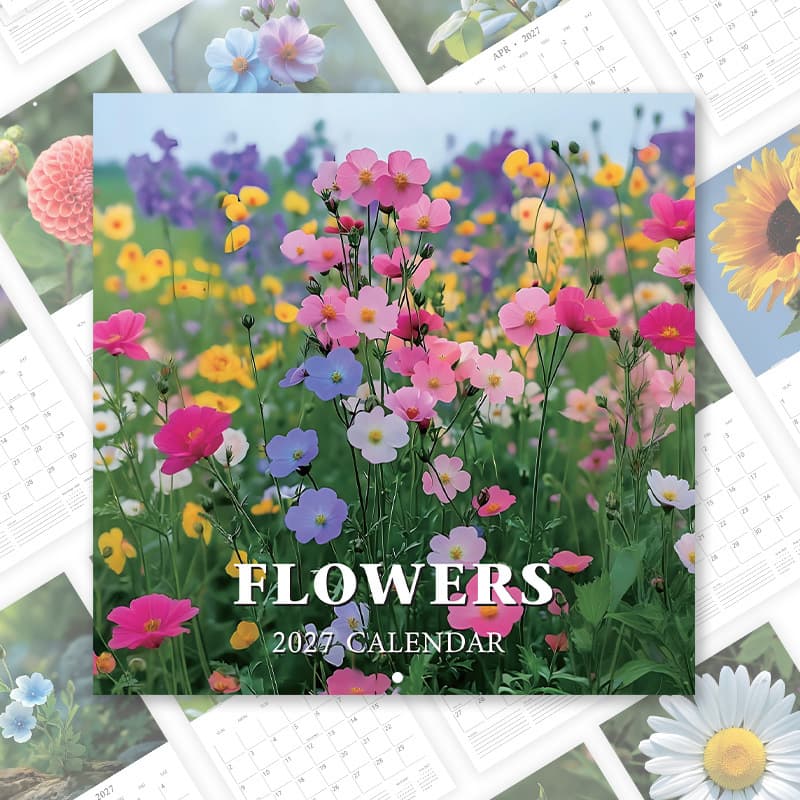 Cross-border New Product FLOWERS 2027 CALENDAR 2027 Floral Wall Calendar Saddle Stitch In Stock