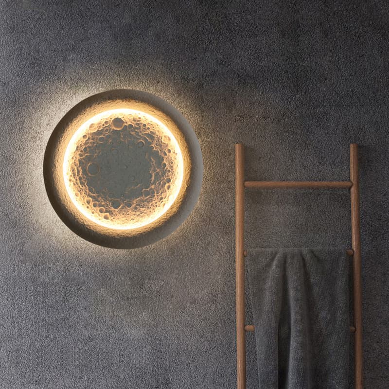 Outdoor Meteorite Wall Light Waterproof Wabi-Sabi Style Courtyard Decorative Moon Lamp Villa Wall Exterior Crescent Moon Meteorite
