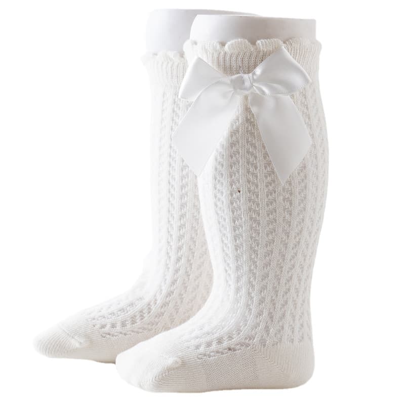 11 Colors Available Spring/Summer Recommended Mesh Baby Big Bow Knee-High Lolita Princess Socks