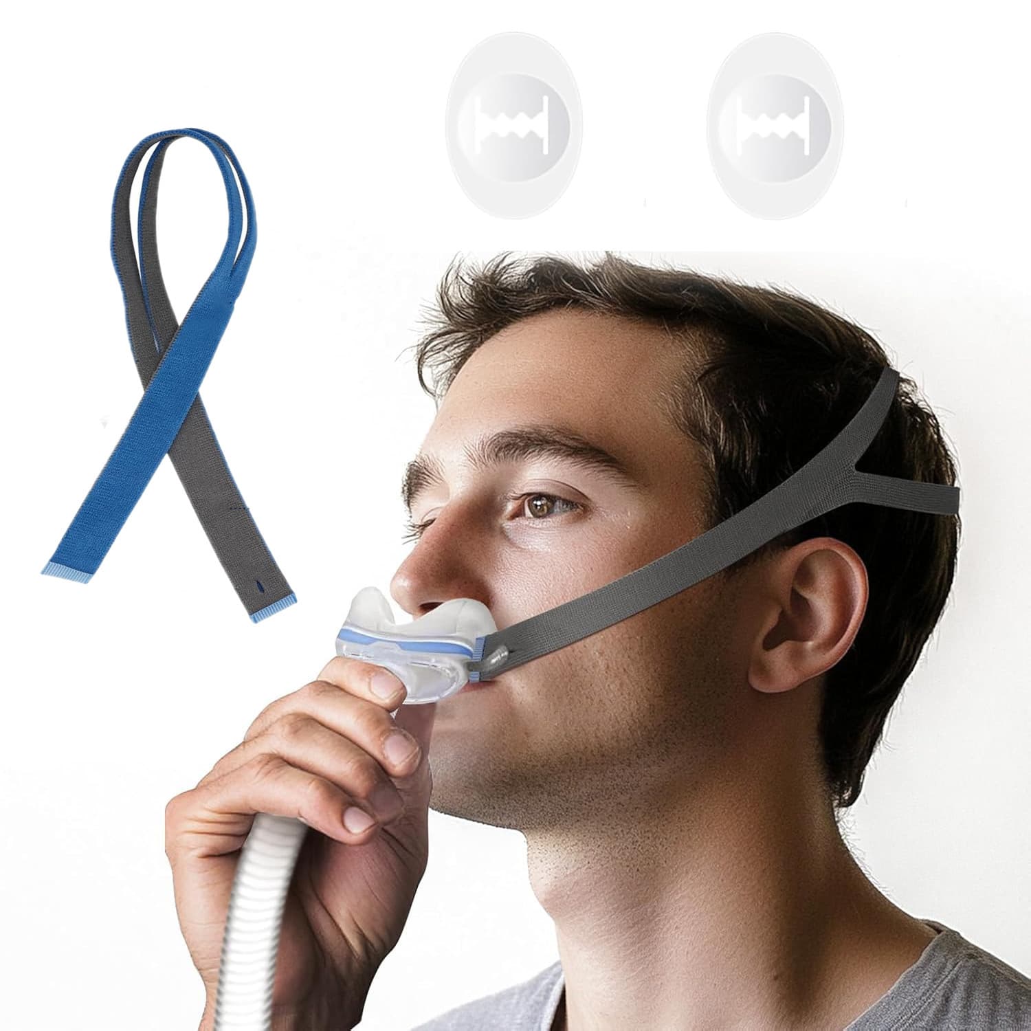 Suitable for airfitP10 nasal pillow wearing nylon elastic headband tightening buckle telescopic buckle s10 accessories protection