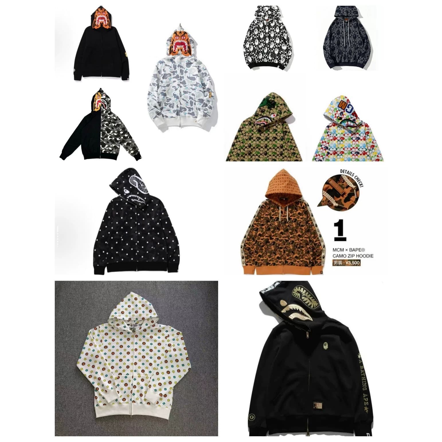 Cross-border foreign trade wholesale camouflage shark single hooded letter printed casual sweatshirt jacket