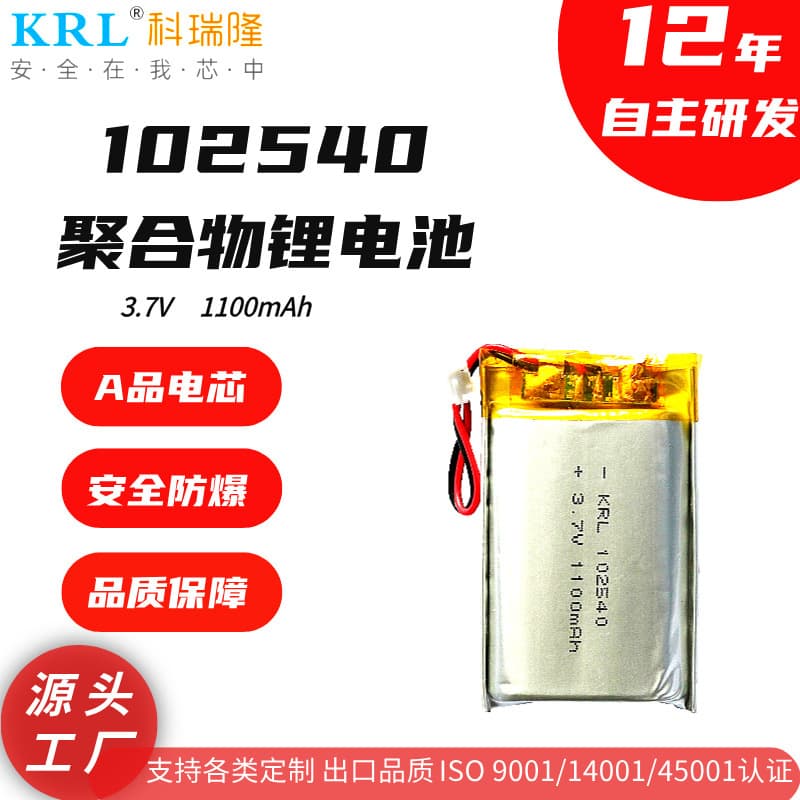 3.7V Polymer Lithium Battery: 102540/1100mAh Dedicated for Recorders, Universal Battery for Home Beauty Devices