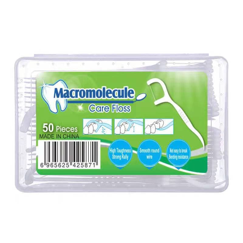 50-Piece Boxed Dental Floss, Clean Bagged Floss, Plastic Dental Stick Bow-Shaped Toothpick Floss, English Floss Wholesale