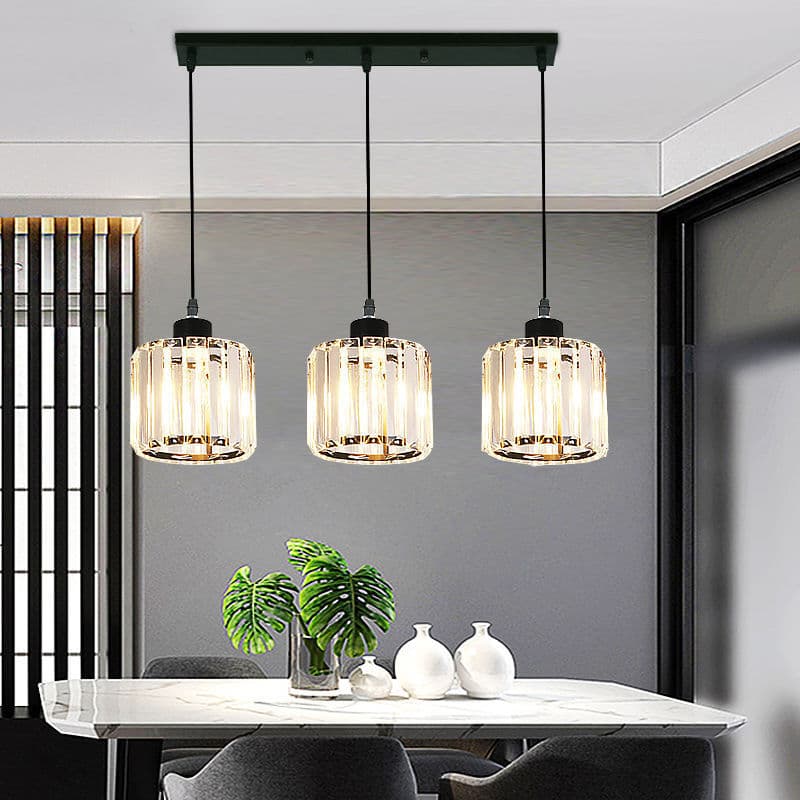 Modern Simple Restaurant Crystal Chandelier Unique Bedside Iron Art Dining Table Bar Decorative Pendant Lighting