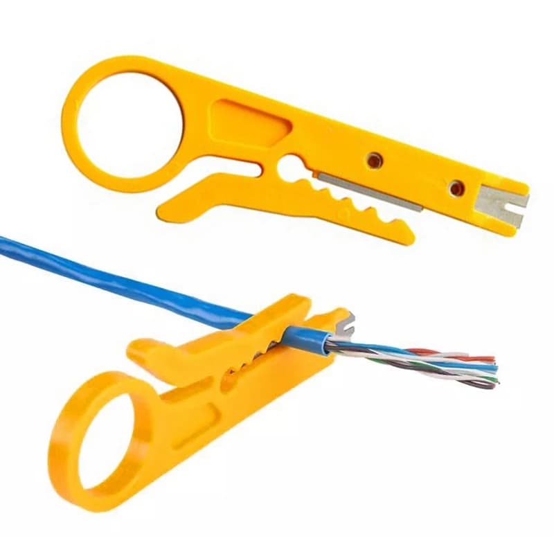 Yellow Wire Stripper Simple Practical Tool Wire Stripping Knife Small Cable Knife Telephone Line Network Cable Punch Down Tool