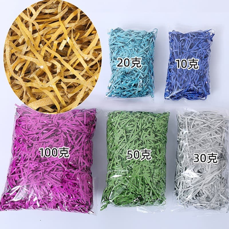 20-50-100g multi-gram packaging of glitter, colored glitter, raffia, wedding candy, gift box filler