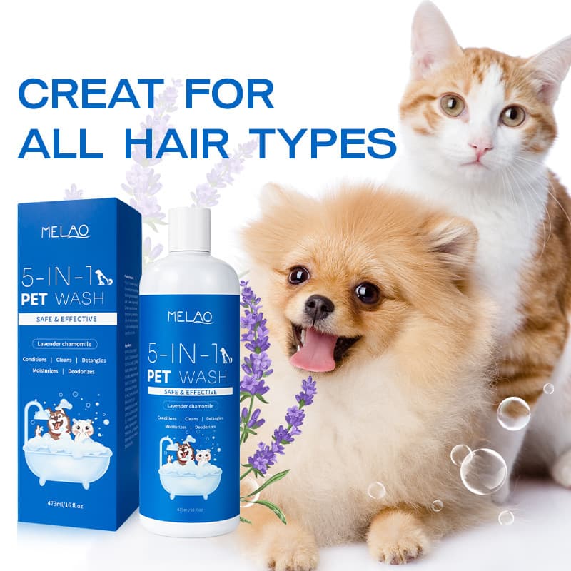MELAO Cross-border Pet 5-in-1 Shampoo Deodorizing Long-lasting Fragrance Pet Bath Pet Shampoo Custom
