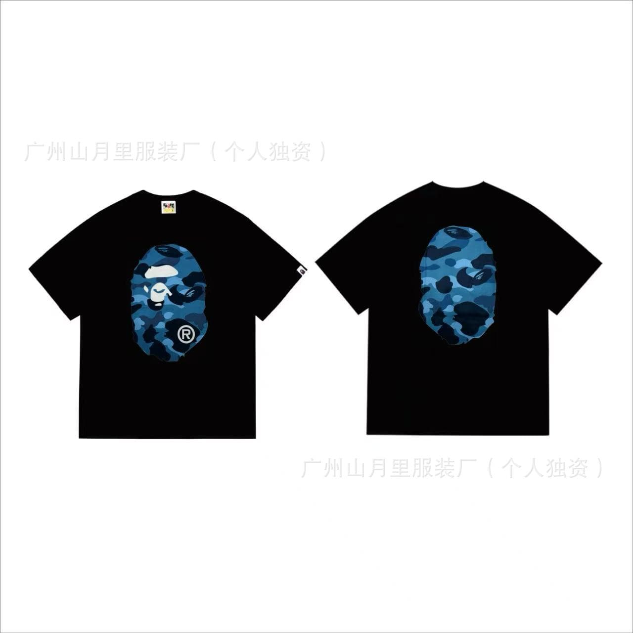 BAPETShirt ape head T-shirt summer little monkey camouflage men and women same style round neck short sleeve trendy brand loose type