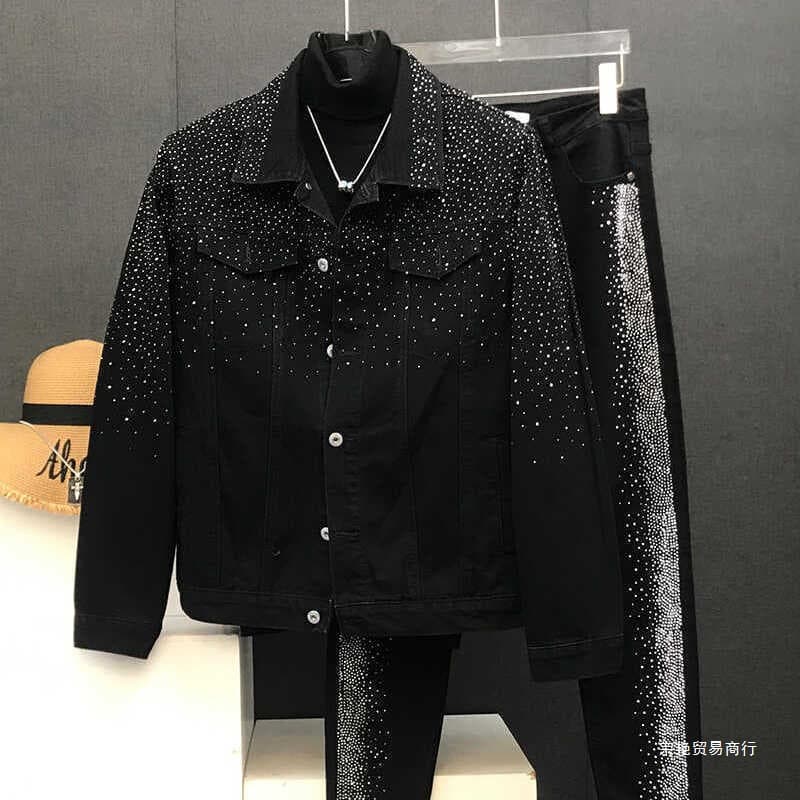 【Collected by 8042 people】Starry Rhinestone Jacket Spring Autumn High-End Coat 2025 New Men's Top