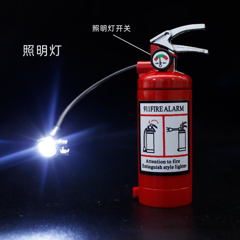 Hot-selling Novelty Creative Fire Extinguisher Shaped Lighter with Light