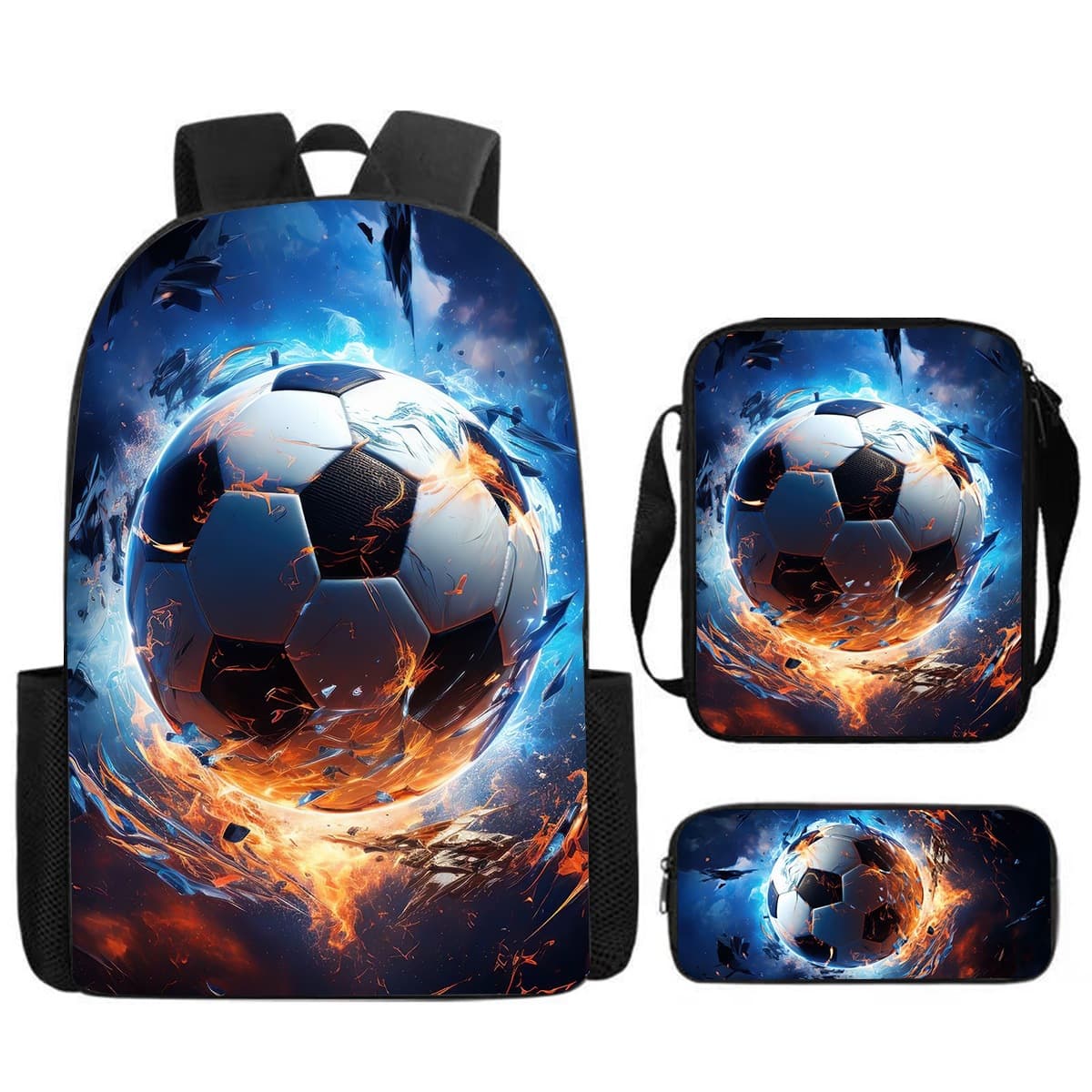 New sports football star printed youth student schoolbag large capacity travel bag men's and women's backpack