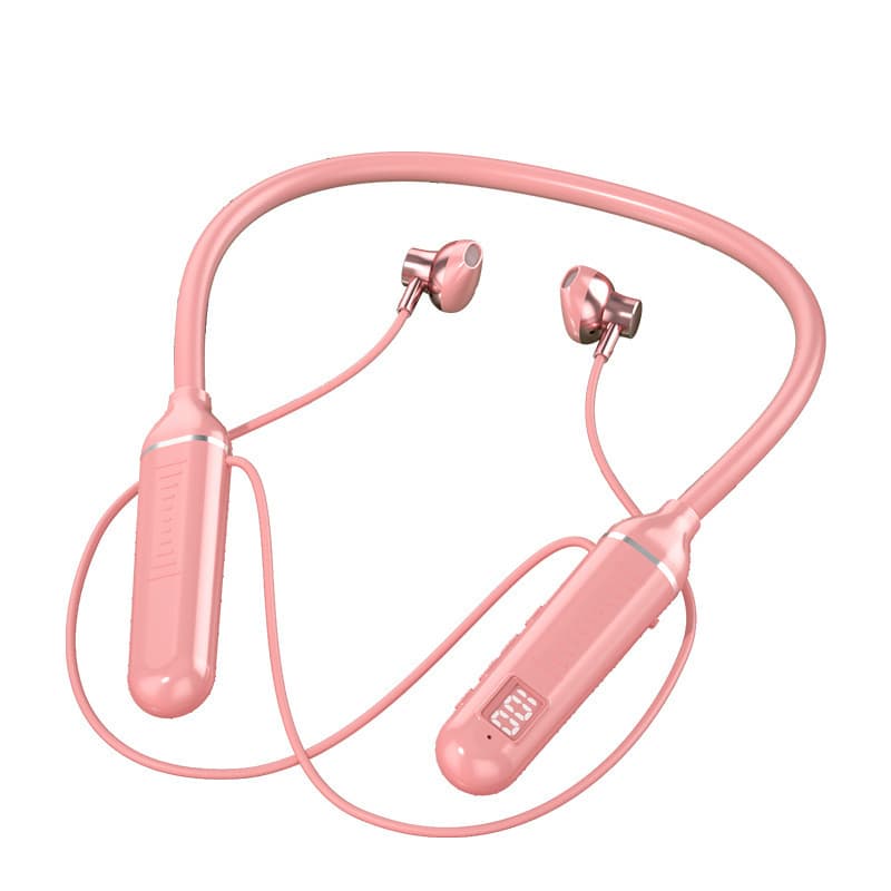 Hot-Selling Neckband Bluetooth Earphones Wireless Music LED Digital Display BT-02 Supports Gaming Earphones Sports Earphones