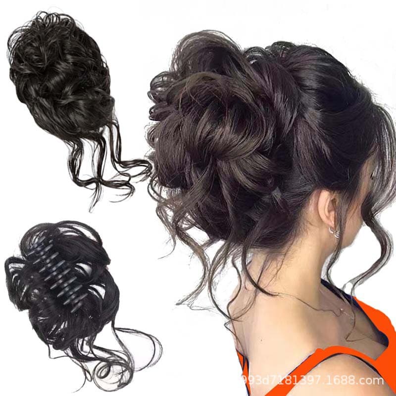 Factory in stock direct ball head wig hair ring long beard simulation hair natural hair artifact flower bud hair accessories women