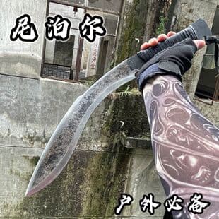 Longquan Outdoor Self-Defense Knife, Spring Steel Tang Horizontal Knife, Wilderness Survival Long and Short Knife, Vehicle-Mounted Cold Weapon, Unsharpened