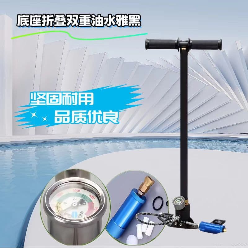 High Pressure Hand Pump 30MPa 4500PSI Three-Stage Stainless Steel Manual Inflation Pump