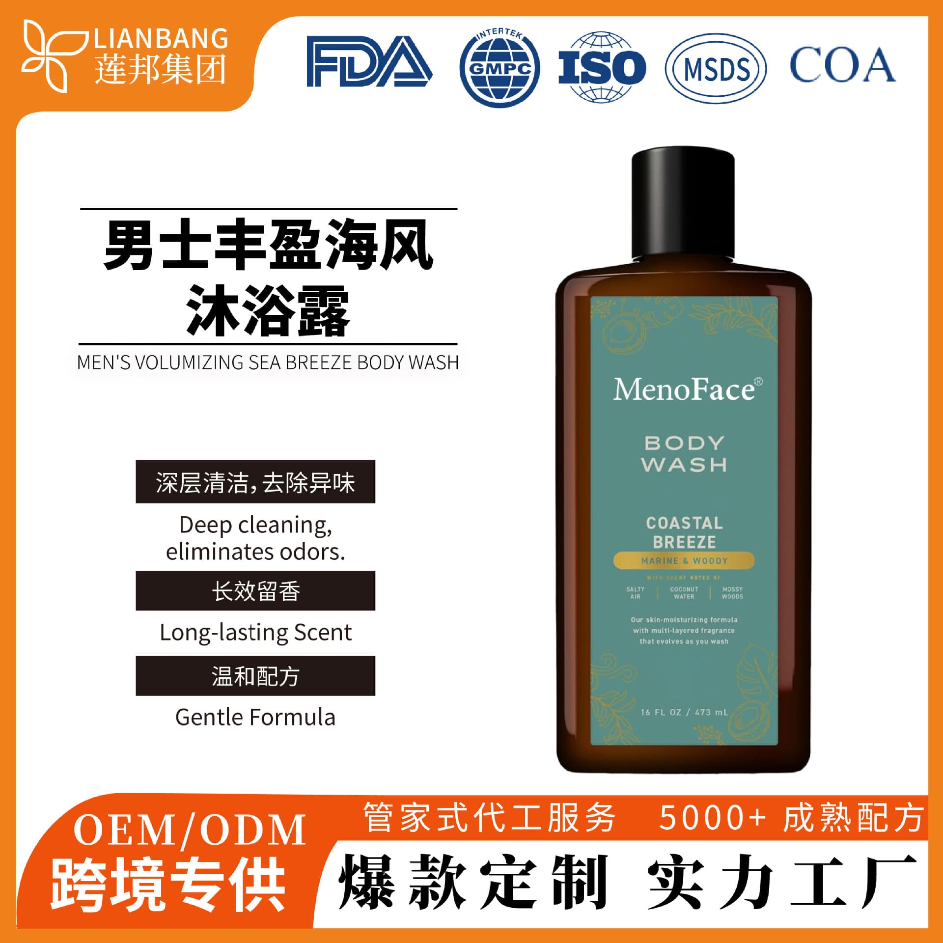 MENS VOLUMIZING SEABREEZE BODY WASH