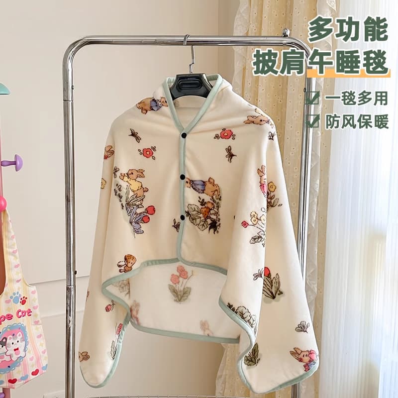 Milk Fleece Shawl Blanket, Winter Thickened Cover Blanket, Bedding for Office Nap, Coral Fleece Sofa Blanket for Bed Use