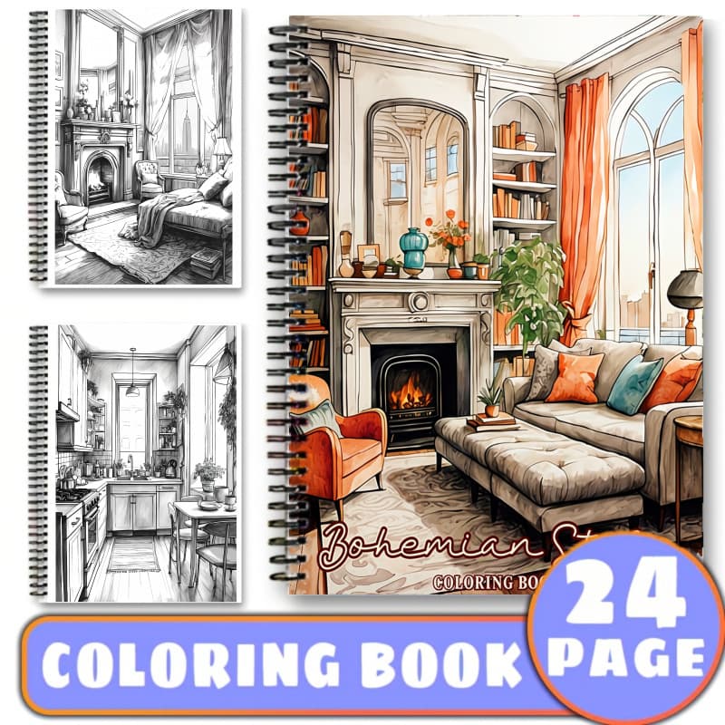 New Hot Selling Cross-Border A4 Bohemian Style Indoor Coloring Book Spiral Bound Coloring Book for Adults Graffiti