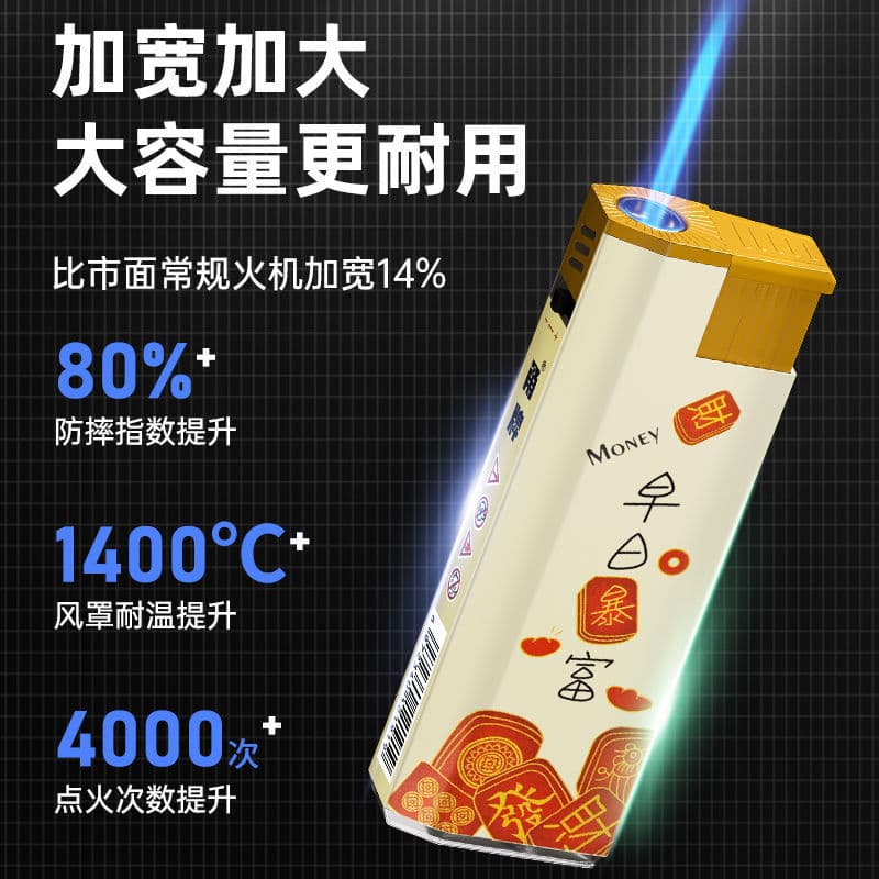 Metal Windproof Refillable Lighter Blue Flame Direct Impact Thickened Explosion-Proof Painter Household Trend Retail Wholesale Cross-Border