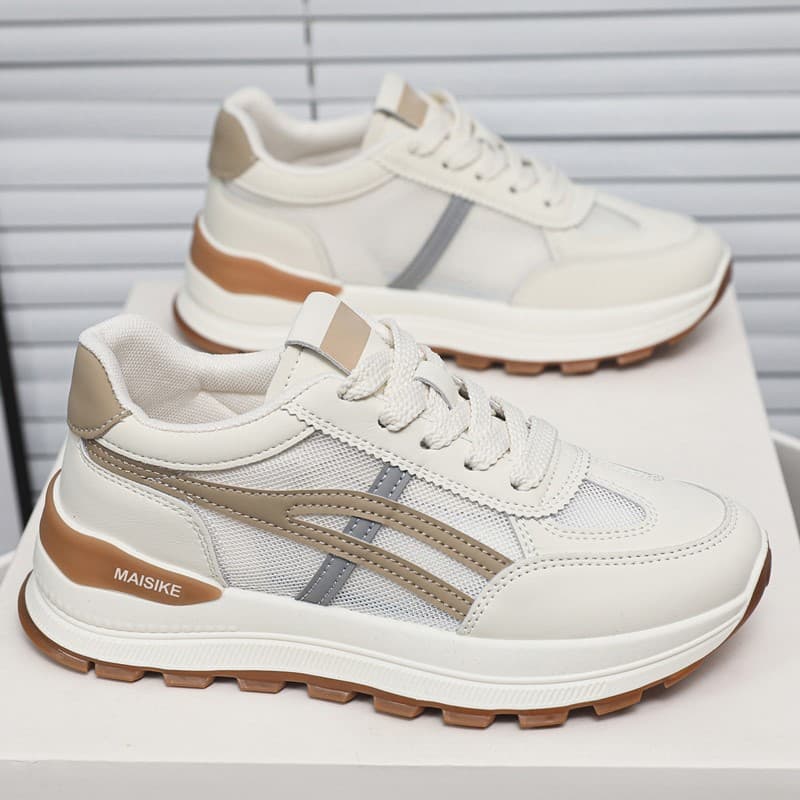 Agam Women's Ultra-Soft Mesh Breathable Comfortable Casual Running Shoes 2025 New Stretch Sports Versatile White Sneakers