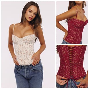 Lace Fishbone Corset Camisole Top Spring Summer New Slimming Shapewear Waist-Cinching Pure Desire Hot Girl Style Tank