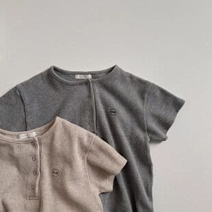 Korean Style Summer Baby Short Sleeve Short Romper Ribbed Onesie Boy Girl Solid Color Outing Romper Newborn
