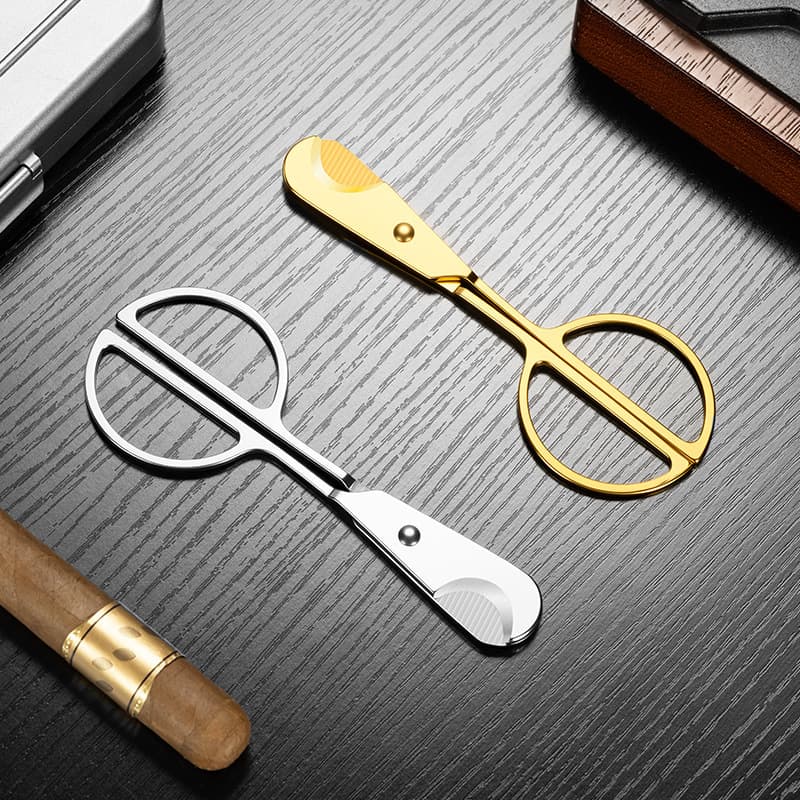Jialong Cigar Cutter Stainless Steel Blade Sharp Wear-Resistant Simple Handle Cutter Cigar Scissors Cv-25He