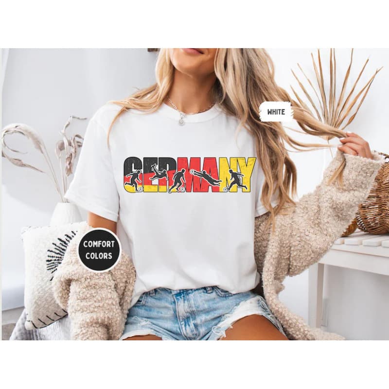 [Cross-border EU Size] Germany Soccer Comfort Colors Shirt | Patriotic W