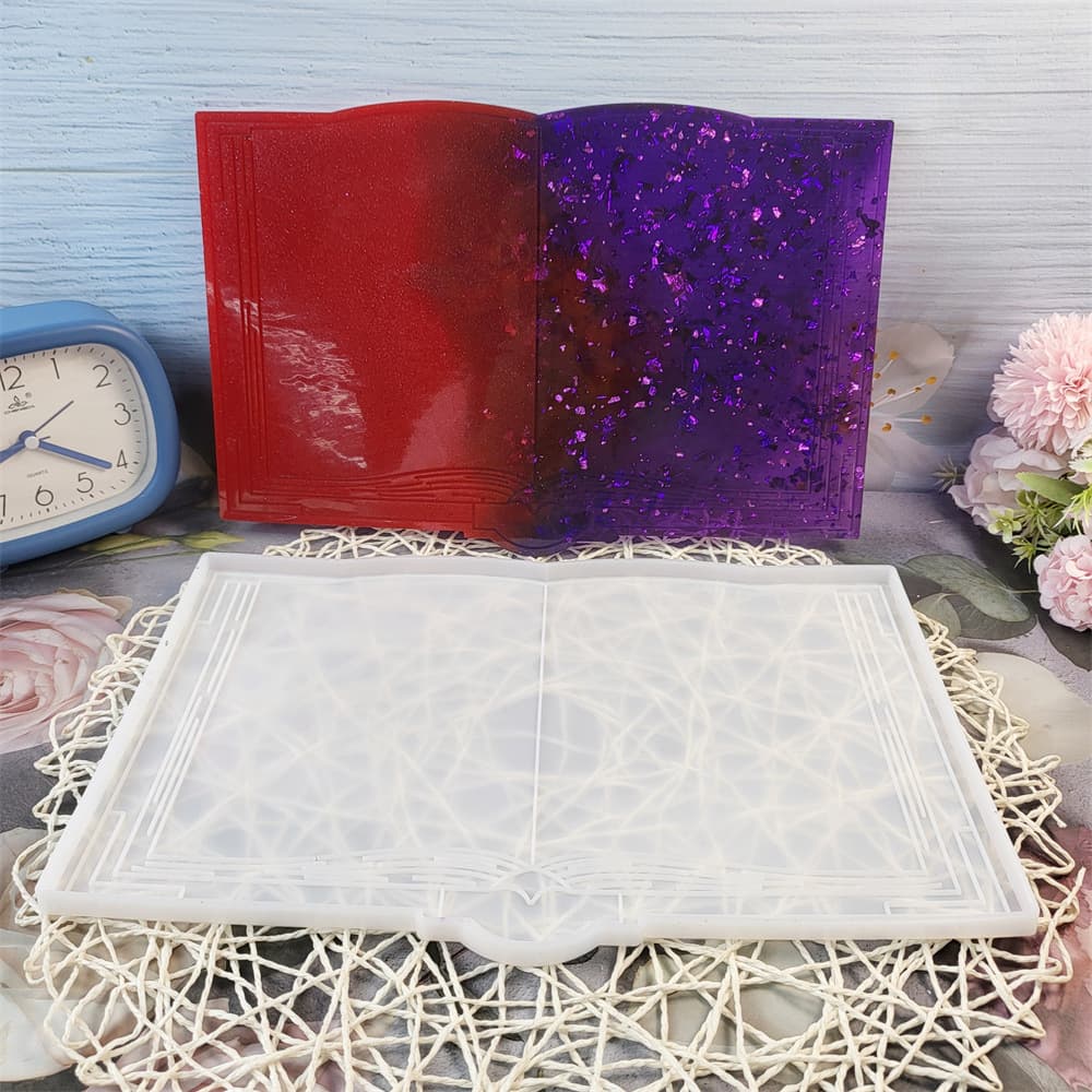 Open Book Display Stand Wall Pendant Silicone Mold DIY Desktop Ornament Decoration Crystal Resin Mold