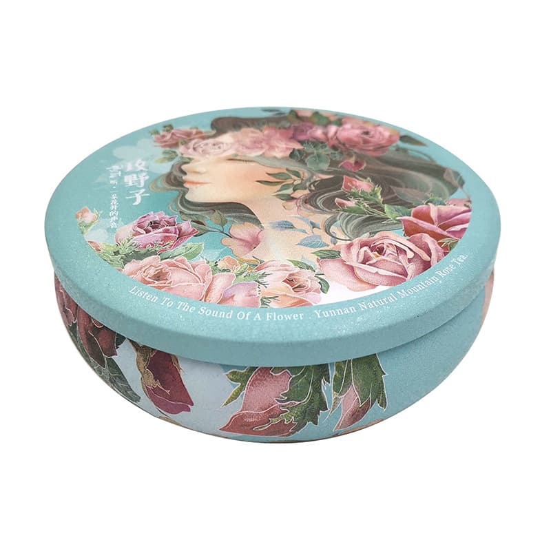 Round Snowflake Crisp Tin Box Chocolate Crunchy Fruit Candy Cookie Nut Gift Box Metal Baking Empty Tin Can Packaging