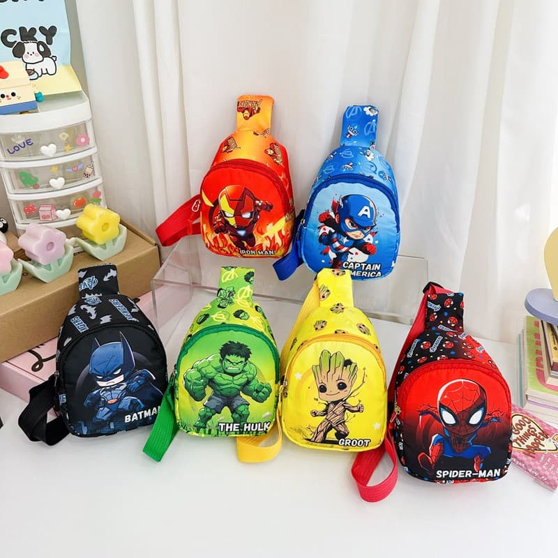 New cross-border children's chest bag, cute cartoon style, fashionable coin purse for boys and girls, crossbody bag, kindergarten backpack, trendy.