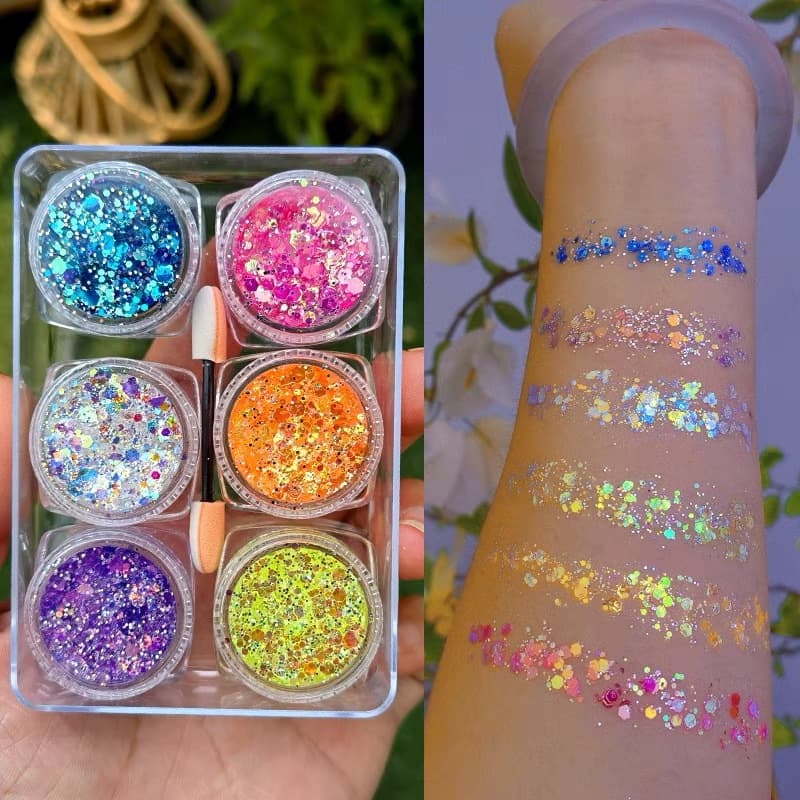 Glue-Free Sequins Directly Applied to Face, Stage Makeup, Cross-Border Hot-Selling Colorful Mermaid Scales, Sparkling Manicure PET