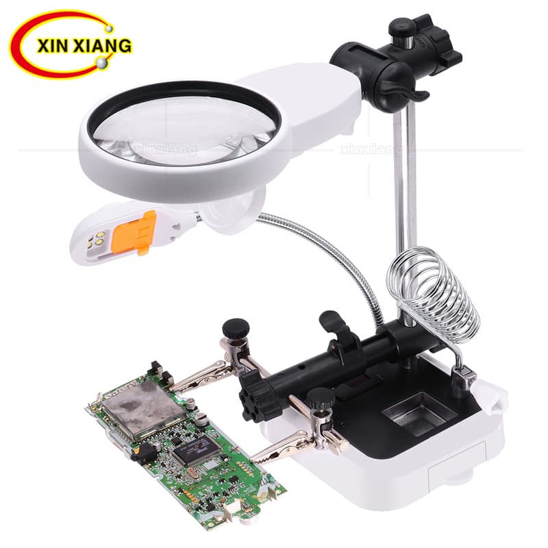 Circuit board welding mobile phone electronic instrument chip repair 6 LED lights auxiliary clip magnifying glass cross-border e-commerce