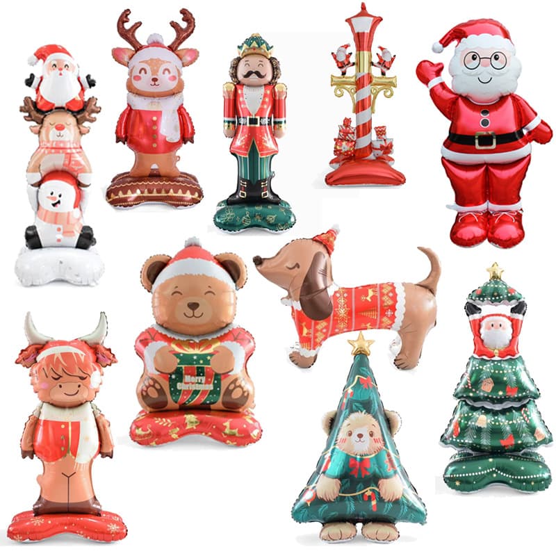Extra Large Stereo Standing Christmas Balloon Christmas Tree Elk Santa Claus Aluminum Film Balloon Party Decoration Balloon