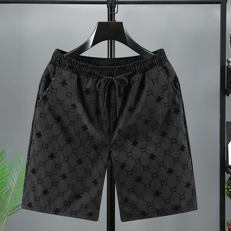Foreign trade flocked shorts summer shorts men's casual pants three-quarter pants home versatile loose beach pants