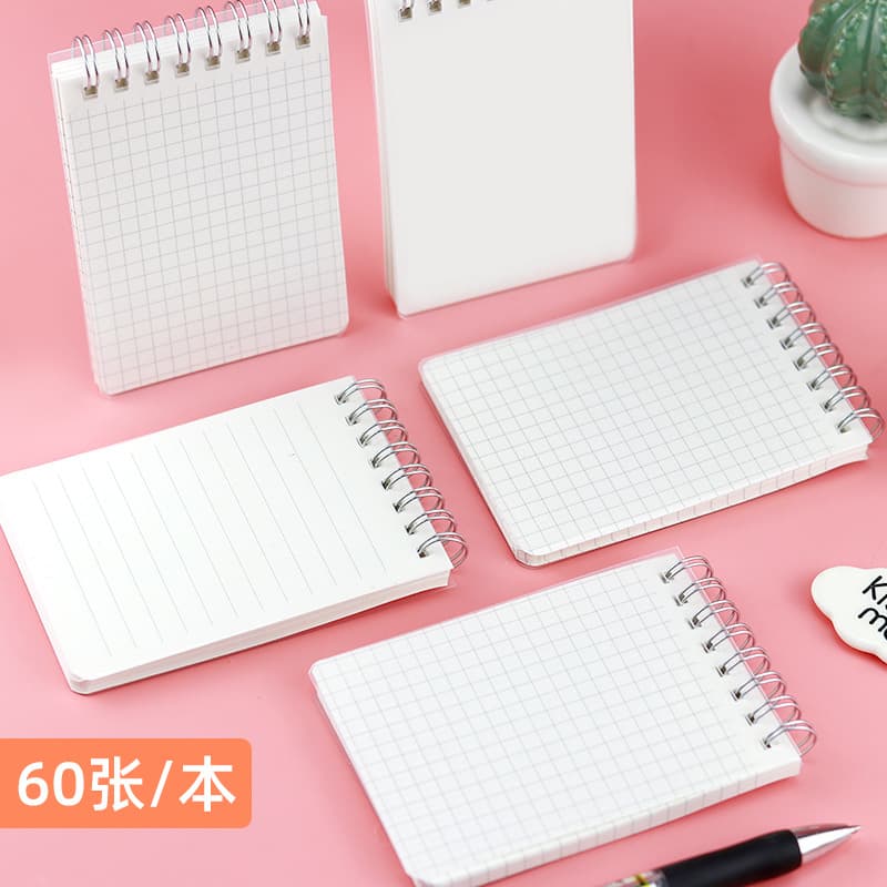 Top Flip Spiral Notebooks with Transparent PP Frosted Cover, Portable Mini Pocket Notebooks, Custom Logo Wholesale