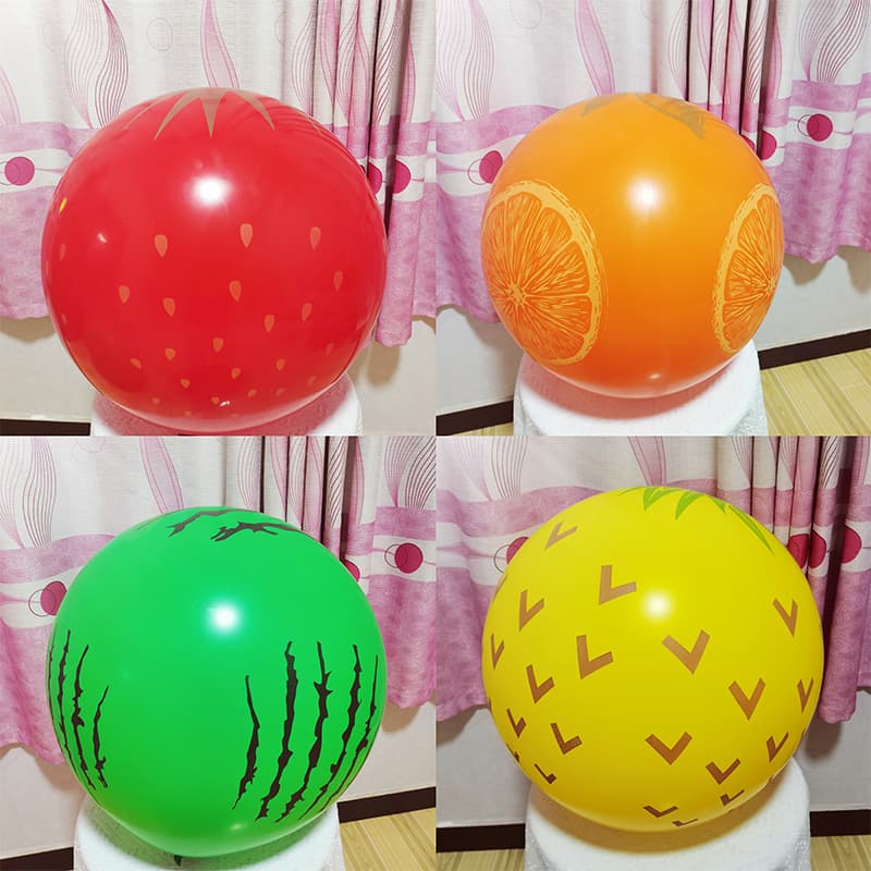 36-Inch Pattern Balloons, Thickened, Perfect Round Pineapple, Watermelon, Strawberry, Soccer Large Balloons for Street Vending Outdoor
