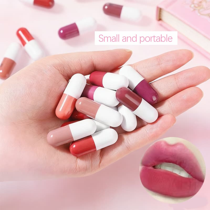 Cross-border Exclusive 12-Color Mini Capsule Lipstick Set Satin Matte Non-Stick Lipstick Set