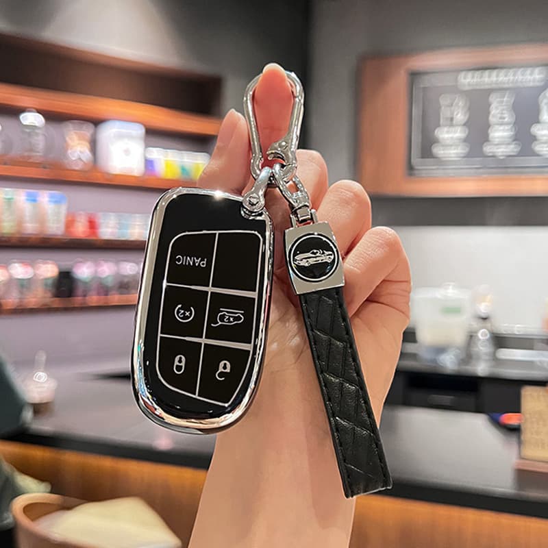 Key case for Jeep Compass, Grand Cherokee, Free Light, Commander, Renegade - Women's Clip-on