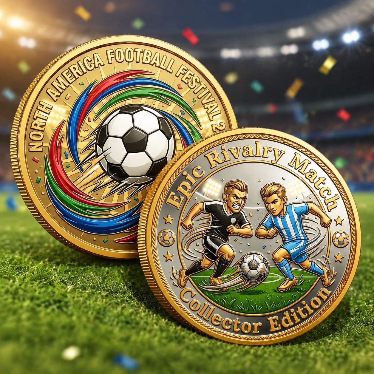 Football Theme 3D Relief Commemorative Coin World Cup Champion Challenge Coin Alloy Collectible Medal Wholesale